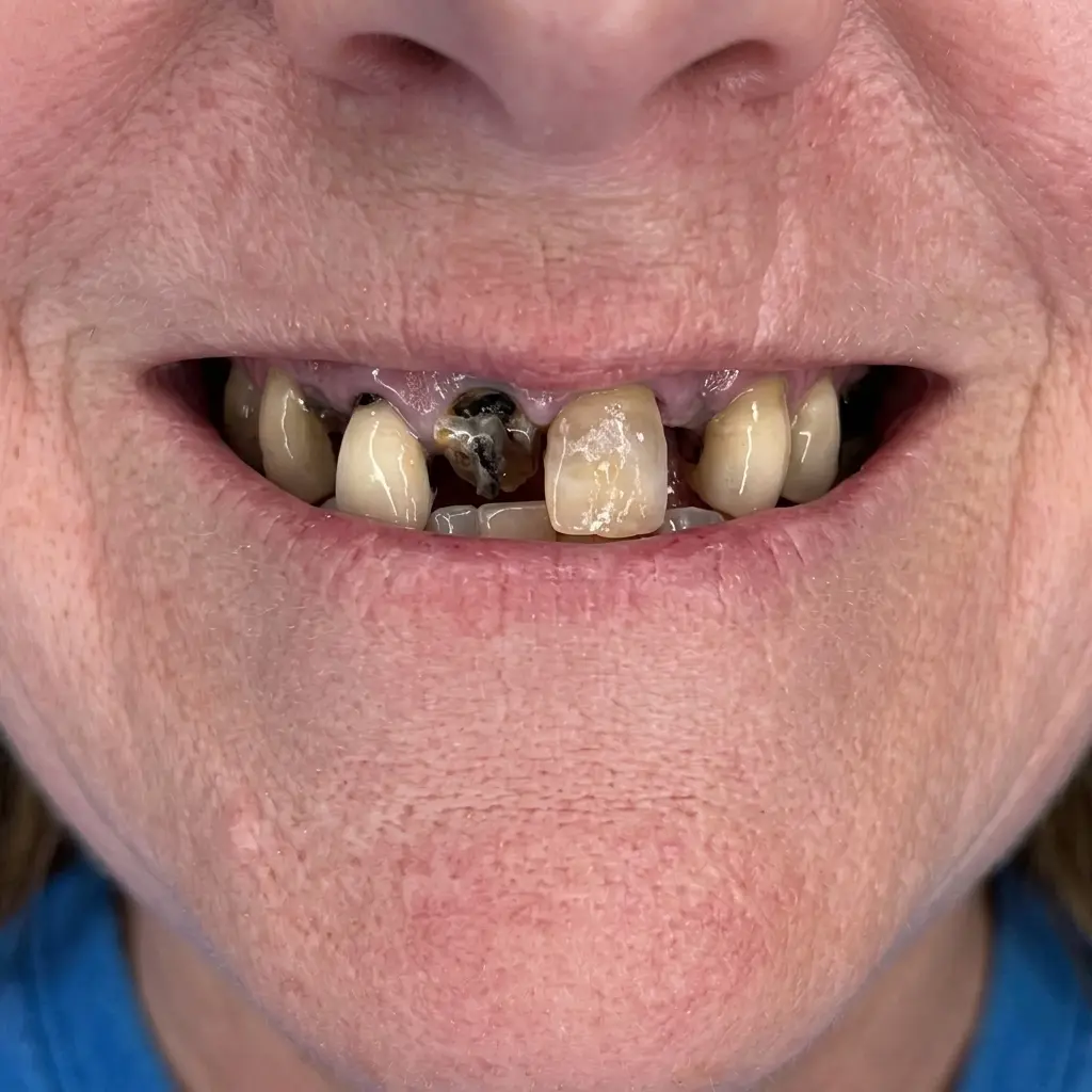 Before – Denture to Fixed Teeth